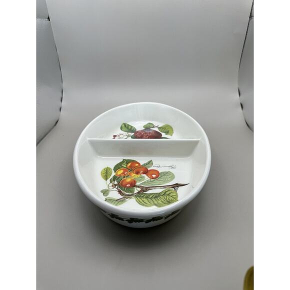 Vintage Portmeirion Pomona 1990s 11" Dual Compartment Veggie Serving Dish - Picture 3 of 6